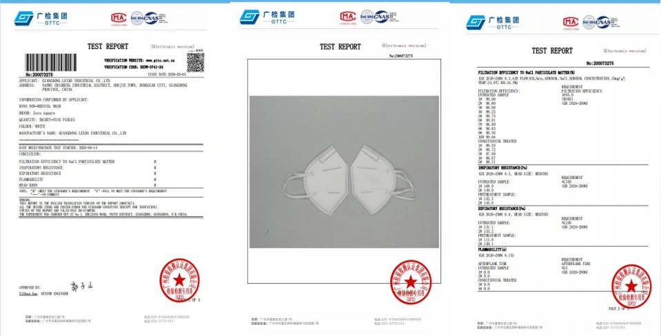 Manufacturer 5ply Non-Woven Filtration Efficiency 95% Disposable/Reusable KN95/N95 Face/Facial Civil Mask